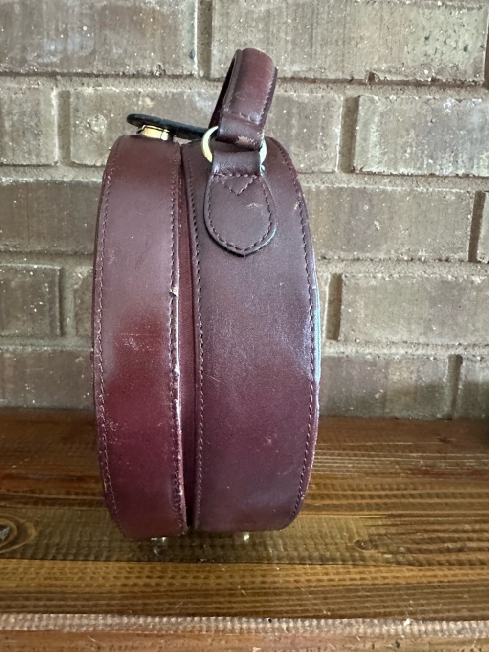 Vintage Etienne Aigner Cottagecore Wicker Round Canteen Boho Twee Oxblood - Picture 2 of 7
